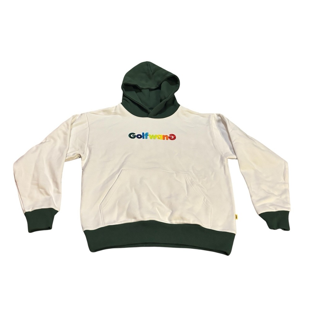 Golf Wang Embroidered‎ Happy Logo Hoodie White Green Adult Medium Colorful
